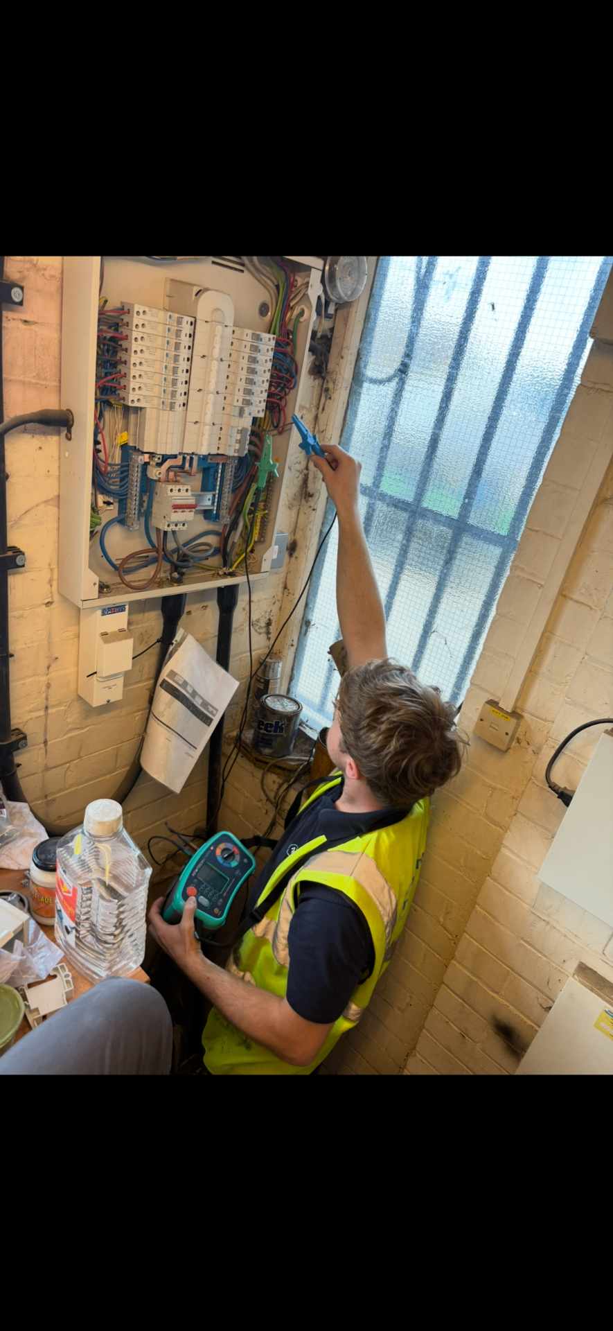 Electrical testing in progress